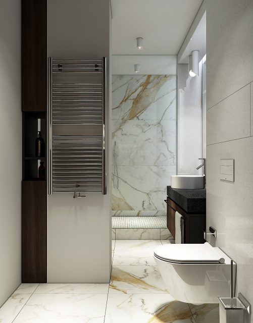 thiết kế phòng tắm chung cư hiện đại