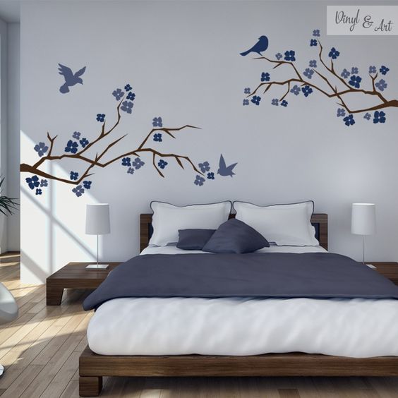trang trí phòng ngủ bằng giấy dán tường 