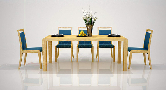 bàn ăn chung cư bằng gỗ sồi mẫu 1