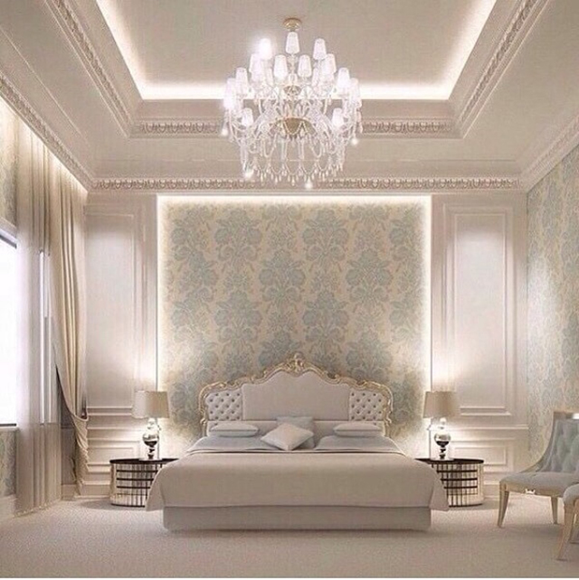 giấy dán tường phòng ngủ phong cách tân cổ điển