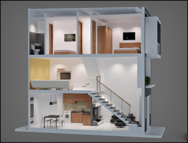 Thiết kế nội thất mẫu nhà cấp 4 gác lửng 20m2 NDNC419 T08/2022